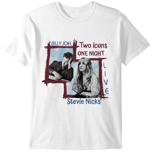Samantha S Other - Billy Joel & Stevie Nicks Tour Shirt, Vintage Concert Graphic Tee for Fans 90